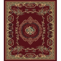 Designer Home Urban Area Rug 040-38134 Lexington Burgundy Medallion Floral 7' 10" x 10' 6" Rectangle