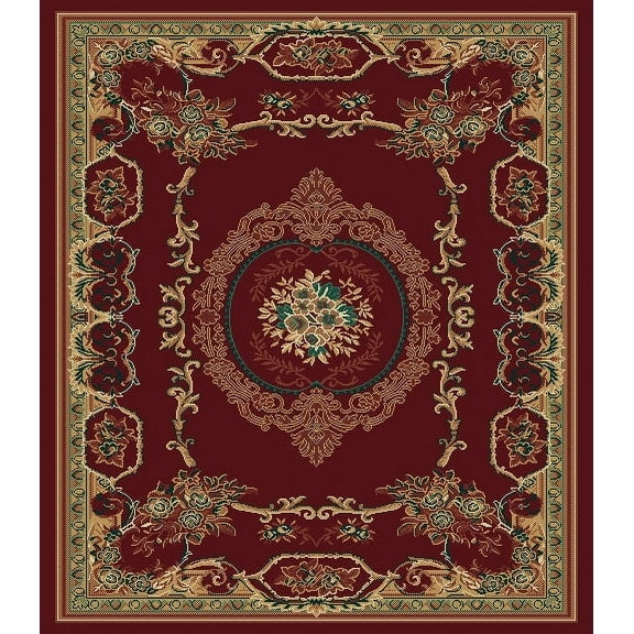 Designer Home Urban Area Rug 040-38134 Lexington Burgundy Medallion Floral 7' 10" x 10' 6" Rectangle