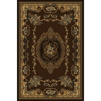 Designer Home Urban Area Rug 040-38150 Lexington Brown Bordered Floral 7' 10" x 10' 6" Rectangle