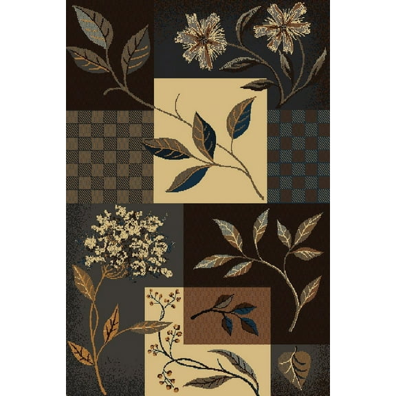 Designer Home Urban Area Rug 040-39160 Jasmine Light Blue Patchwork Panels 5' 3" x 7' 6" Rectangle