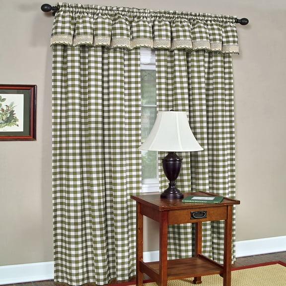 Designer Home Window Panel Curtain Checkered Kitchen Drape Tie-Up Shade Plaid Gingham Check Burgundy 42" X 63"
