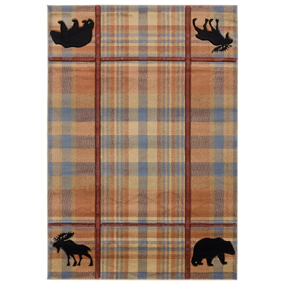 Designer Home Woodlands Area Rug 2055 40075 Nomad Multi Stripes Banded 7' 10" x 10' 6" Rectangle