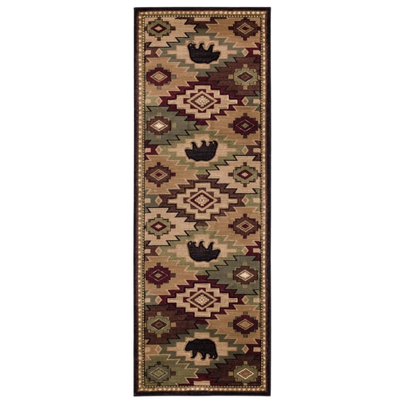 Designer Home Woodlands Area Rug 2055 40175 Legacy Multi Diagonals Angled 2' 7" x 7' 4" Rectangle