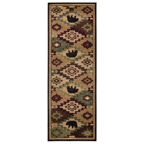 Designer Home Woodlands Area Rug 2055 40175 Legacy Multi Diagonals Angled 2' 7" x 7' 4" Rectangle