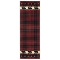 thumbnail image 1 of Designer Home Woodlands Area Rug 2055 41434 Tartan Bear Burgundy 2' 7" x  7' 4" Rectangle, 1 of 2