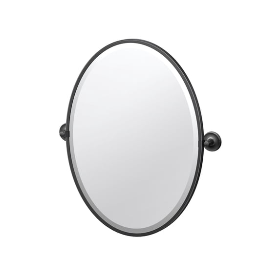 Gatco Designer II 27.5" Framed Oval Mirror, Matte Black