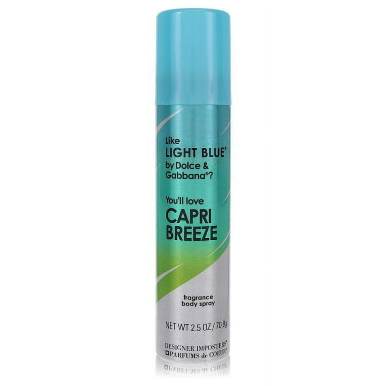 Designer Imposters Capri Breeze Body Spray By Parfums De Coeur - 2.5 oz Designer Imposters Capri Breeze Body Spray By Parfums De Coeur - 2.5 oz