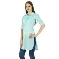 Designer Indian Bollywood Solid Kurta Top Women Cotton Kurti Casual Tunic Dress