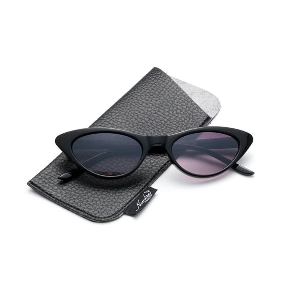 Designer Inspired Retro Vintage Narrow Cat Eye Sunglasses for Women Small Plastic Frame