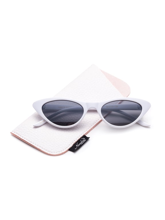Designer Inspired Retro Vintage Narrow Cat Eye Sunglasses for Women Small Plastic Frame