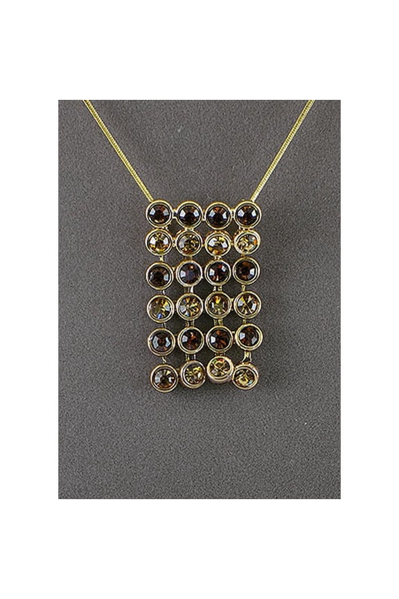Designer Inspired Rhinestone Mesh w/ Lobster Clasp - Taupe - NE-NK1502538TP