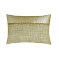thumbnail image 1 of Designer Ivory & Beige 12"x24" (30x60 cm) Lumbar Pillow Cover, Jute & Satin Jute Lace & Satin Oblong Pillow, Patchwork Pattern Modern Style - Jute Ivory Satini, 1 of 3