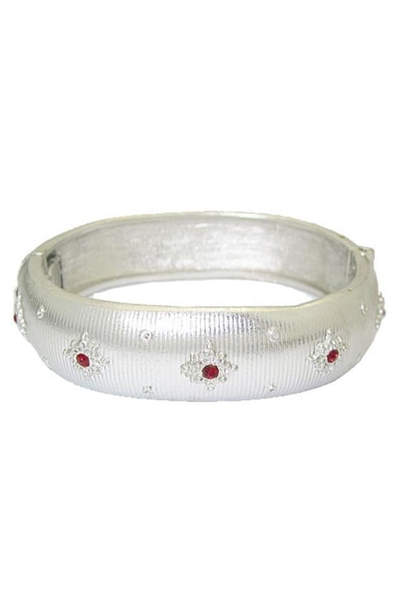 178BS White Gold Hinged Bangle Bracelet