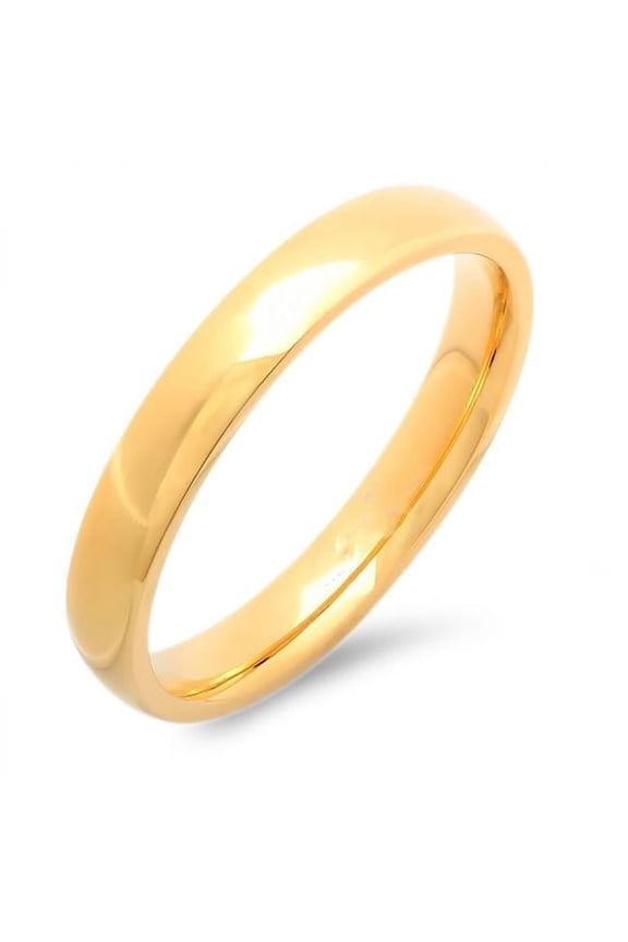 602.043.R Unisex Stainless Steel Wedding Band Ring 18 KT Gold Plate