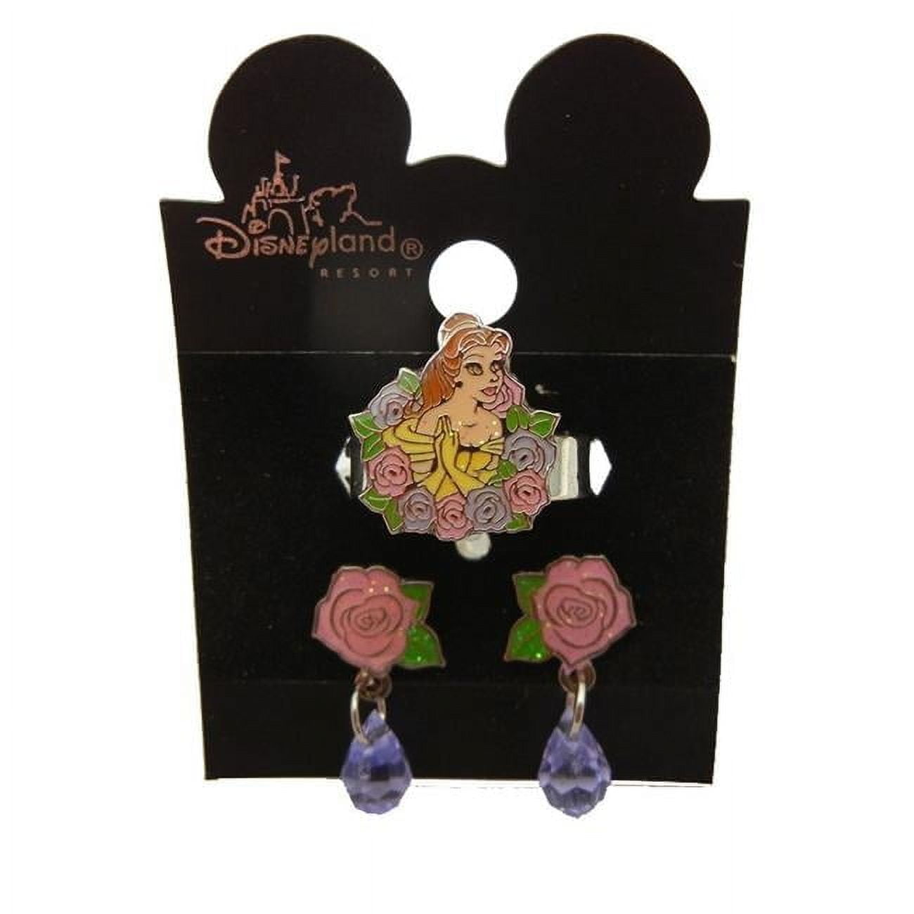 Designer Jewelry Authentic Disney Belle Earring and Ring Set