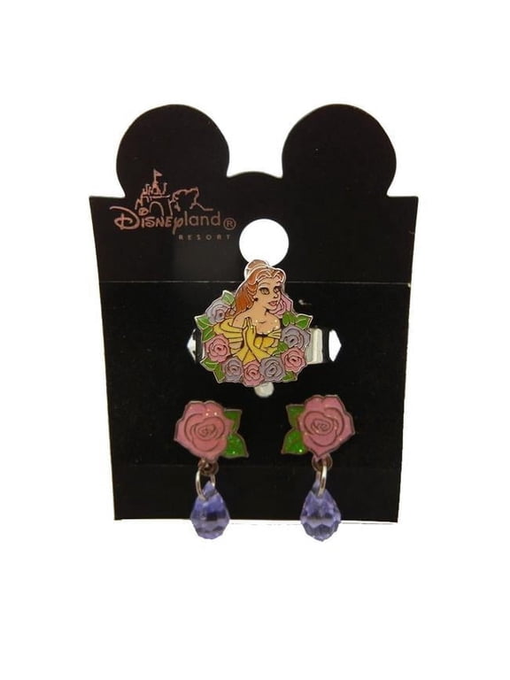 Authentic Disney Belle Earring and Ring Set