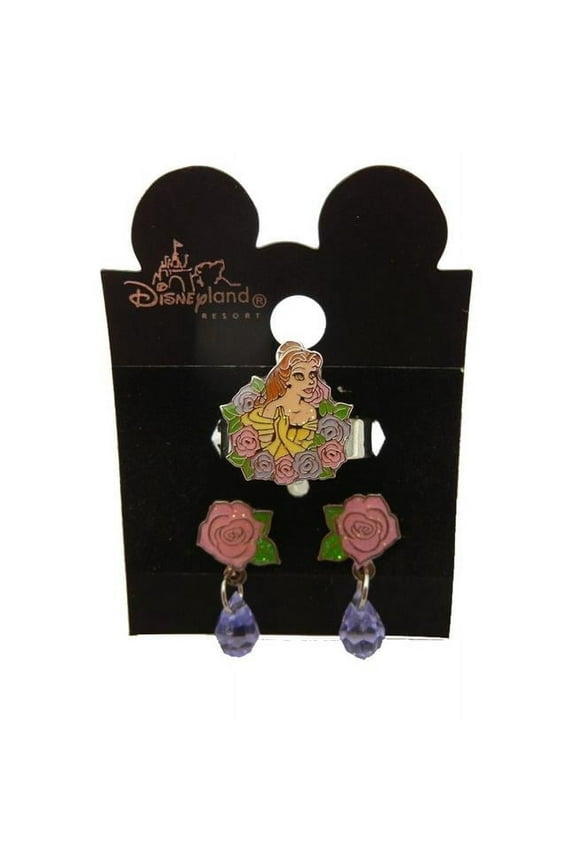 Authentic Disney Belle Earring and Ring Set