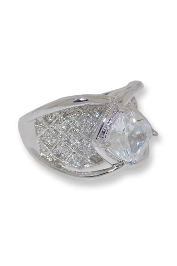 Bachelorette Bling Ring White Wholesale Simulated Diamond ring - White