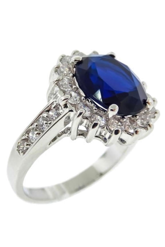 Blue Sapphire Cz Ring