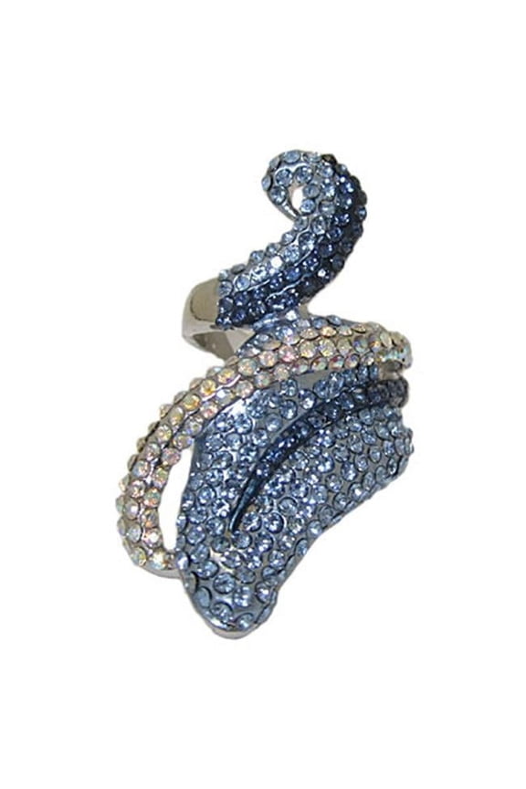 Designer Blue Sapphire Austrian Crystal Ring