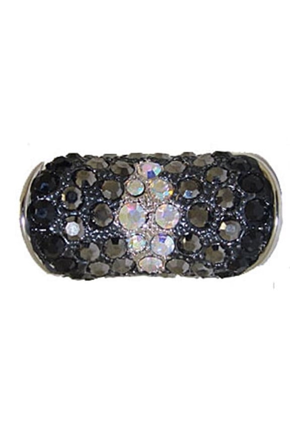 Designer Silver & Jet Black & Jet Hematite & AB Ring