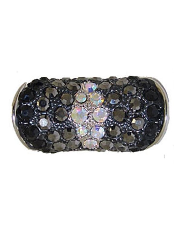 Designer Silver & Jet Black & Jet Hematite & AB Ring