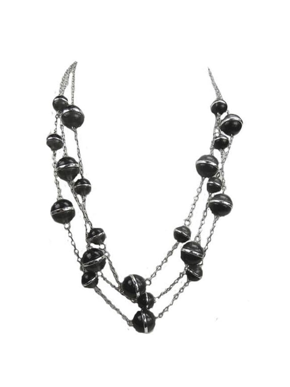 Designer Jewelry  Genuine Coldwater Creek small bead and chain necklaces - Black / Grey / Silver