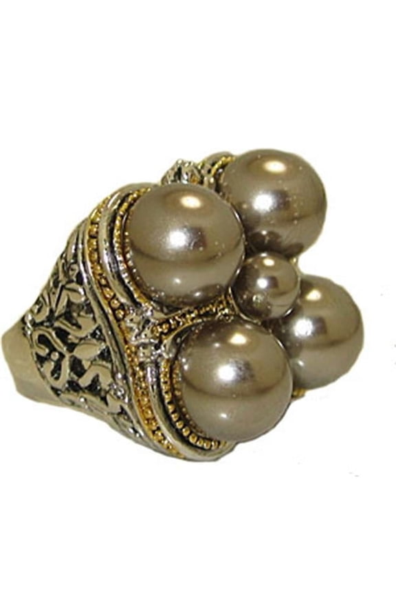 Grey Pearl Designer Wholesale Ring - Grey