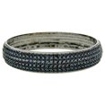 thumbnail image 1 of Designer Jewelry  Gun metal 65 mm five row Jet Black crystal bangle Bracelets, 1 of 1