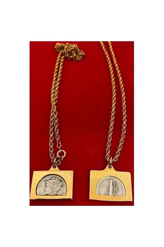 Liberty Silver Mercury Dime coin necklace