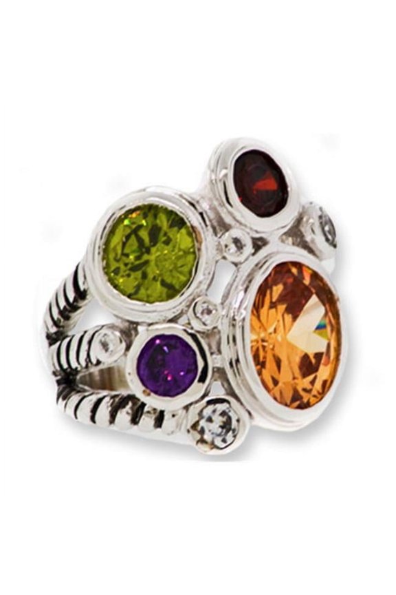 Multi CZ Cable Ring Austrian Crystal