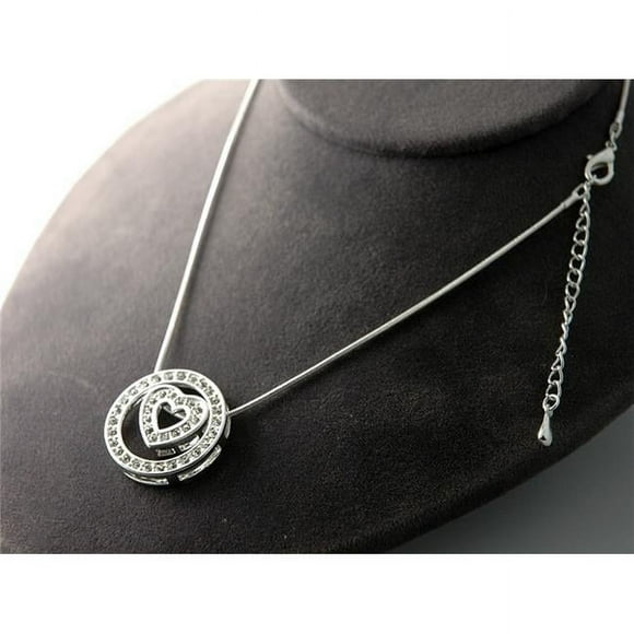 Designer Jewelry NKS1272  Stunning Crystal Heart in Circle Slide Necklace