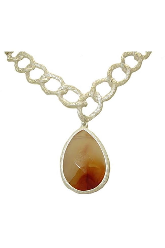 Orange Genuine Natural Gemstone Necklace - Orange