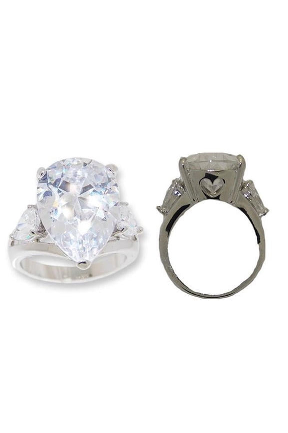 Pear shaped CZ Ring Clear White