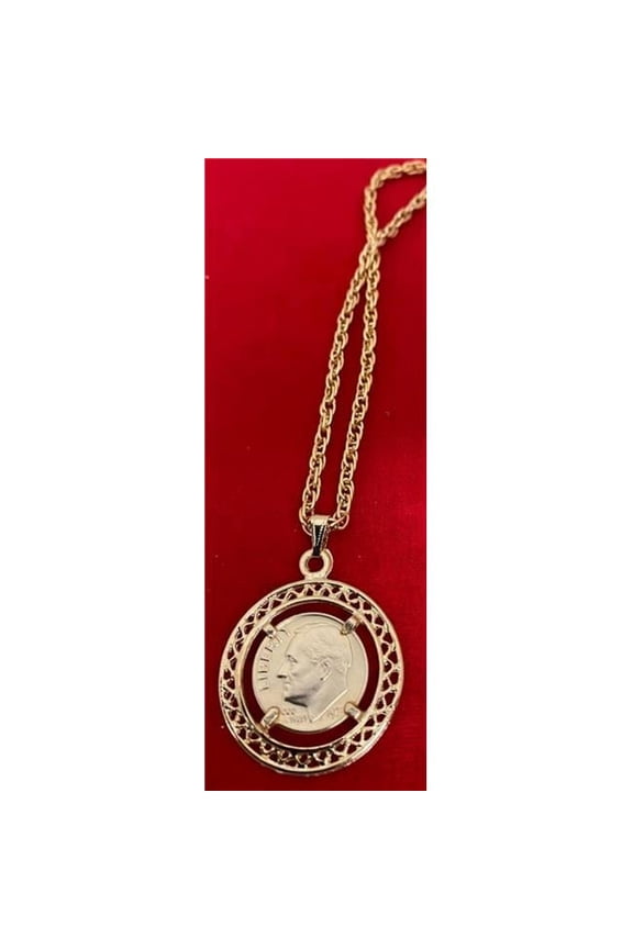 ROOSEVELTNECK Roosevelt Dime coin necklace