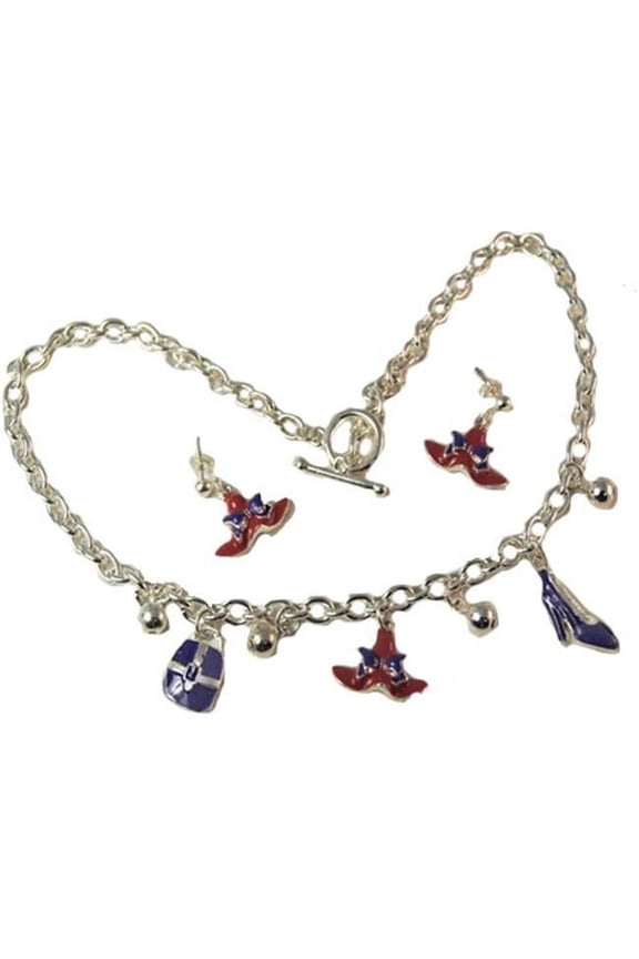 Red Hat Necklace Earring Set - Red
