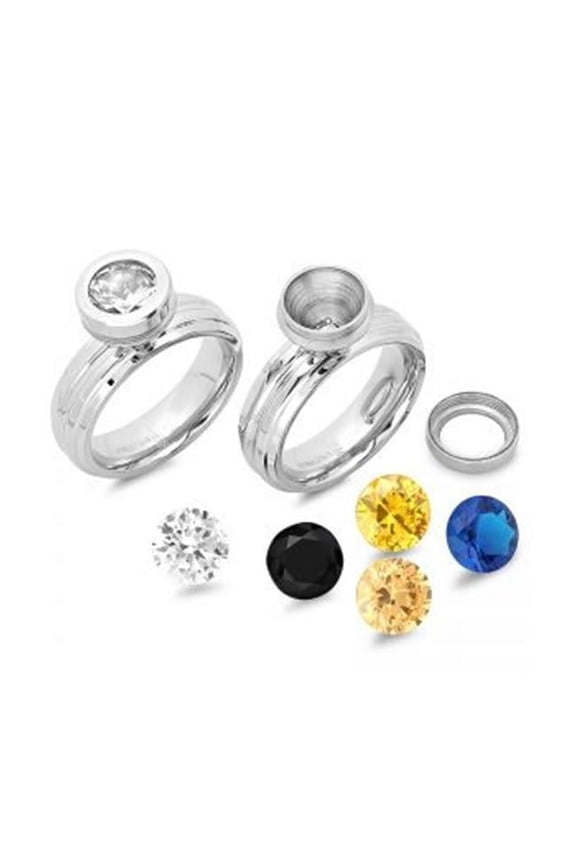 Stainless Steel Interchangeable CZ Ring