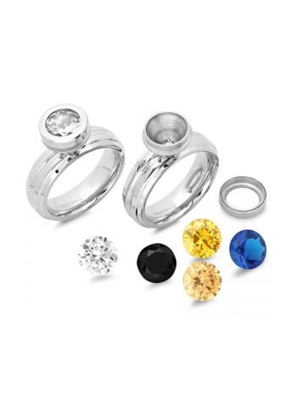 Stainless Steel Interchangeable CZ Ring