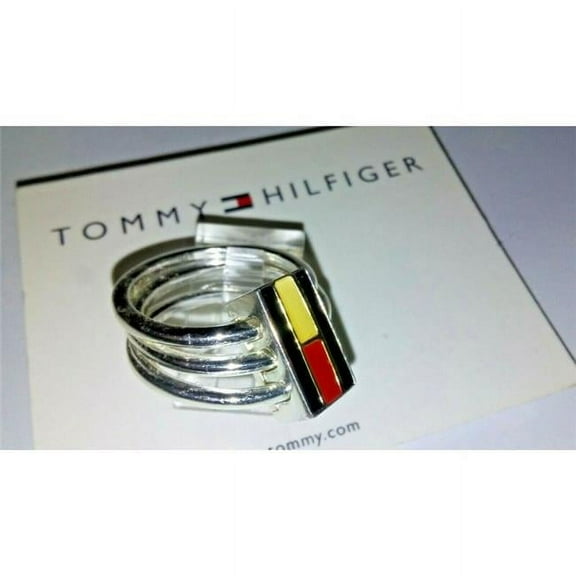 Designer Jewelry  Tommy Hilfiger Silver plated stack ring Size 6 NWT