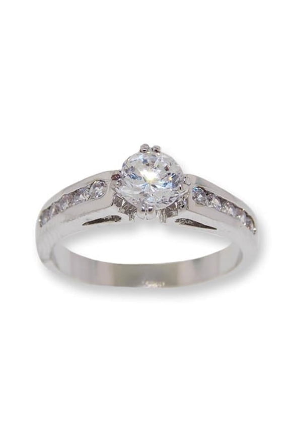 White CZ classic designer ring - SIZE 7