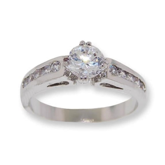 Designer Jewelry White CZ classic designer ring - SIZE 7