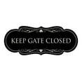thumbnail image 1 of Designer Keep Gate Closed Sign(Black / Silver) - Large, 1 of 6