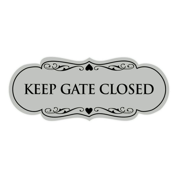 Designer Keep Gate Closed Sign(Lt Gray) - Large