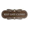 thumbnail image 1 of Designer Keep Gate Closed Sign(Walnut) - Small, 1 of 6