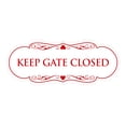thumbnail image 1 of Designer Keep Gate Closed Sign(White/Red) - Large, 1 of 6