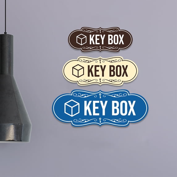 Designer Key Box Sign (Blue) - Small