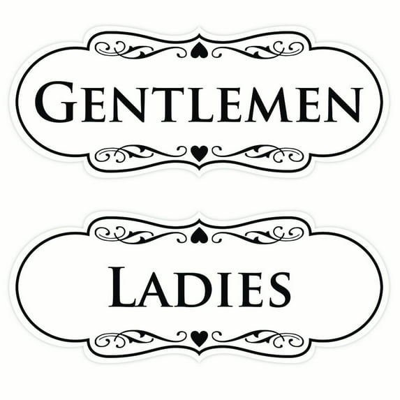 Designer LADIES GENTLEMEN (2-Pack) - White Large