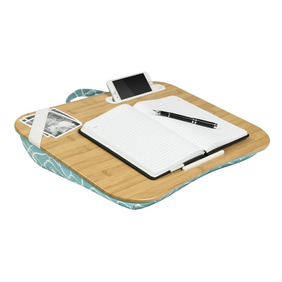Designer Lap Desk - Aqua Trellis (Fits up to 17.3" Laptop)