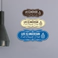 thumbnail image 1 of Designer Life Is Uncertain, Eat Dessert First Sign (Ivory/Dark Brown) - Small, 1 of 3