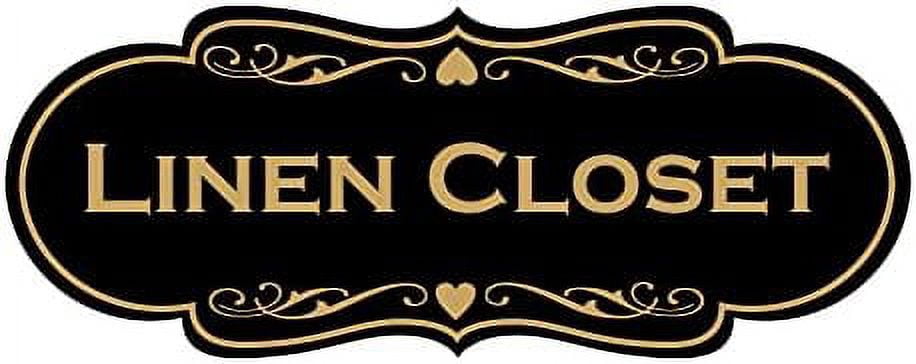 Closet Sign System Designer Linen Closet Sign (Black/Gold) - Small - Walmart.com